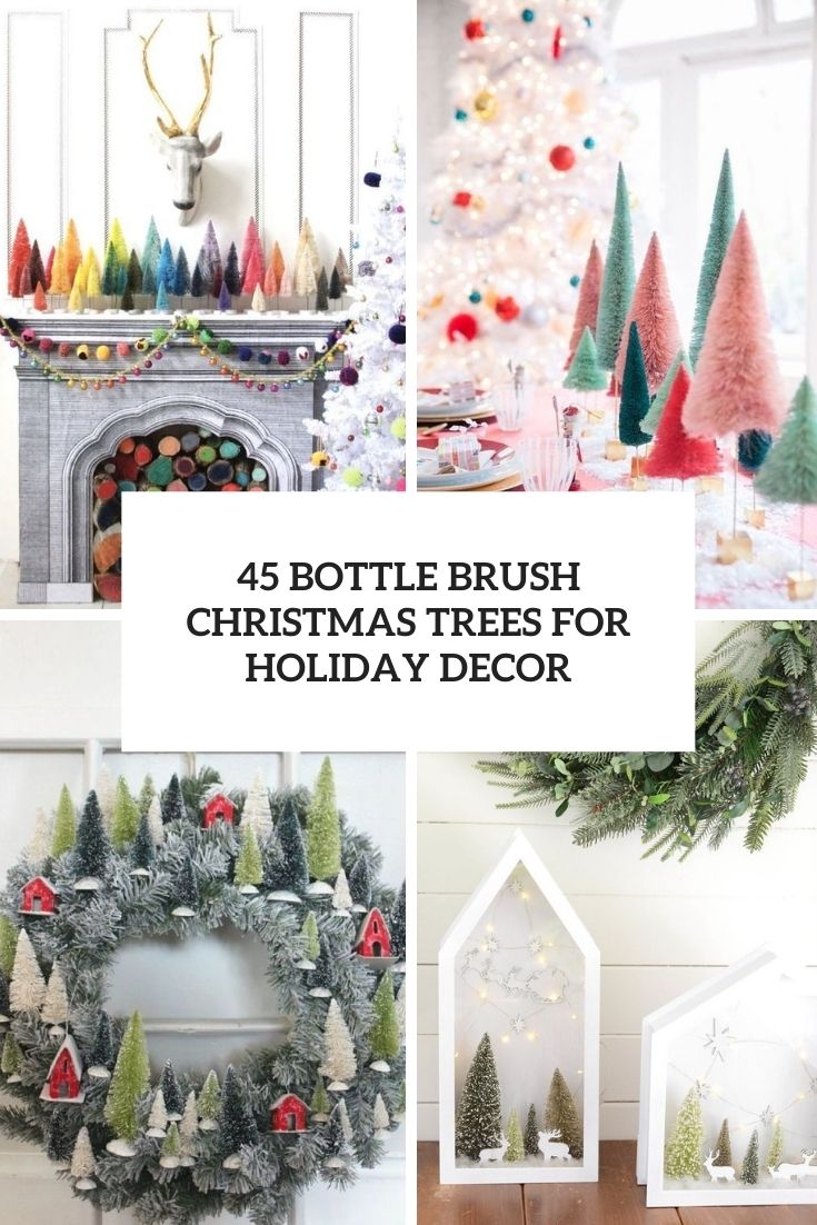 bottle brush christmas trees for holiday decor cover