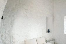 62 natural stone walls painted white look very bold and catchy while being all-neutral