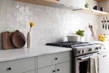 a stylish grey-white kitchen design