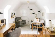 a stylish attic home office design