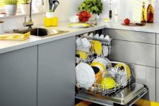 31 hide the dishwasher inside a standard kitchen cabinet to make the appliance a neat integration into the space
