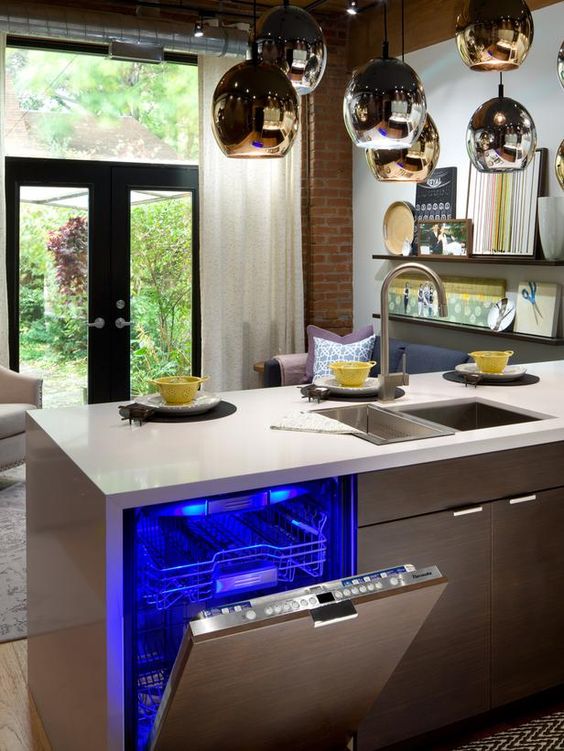 if you have an open layout, make sure to hide kitchen appliances as clutter in the kitchen will affect all the other spaces, too