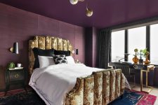 a stylish purple bedroom design