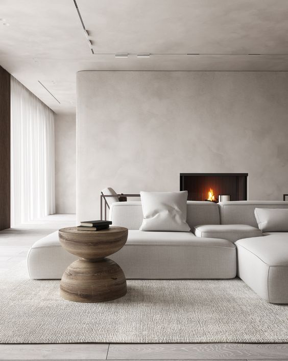 a stylish modern neutral living room design