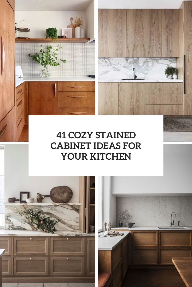 41 Cozy Stained Cabinet Ideas For Your Kitchen