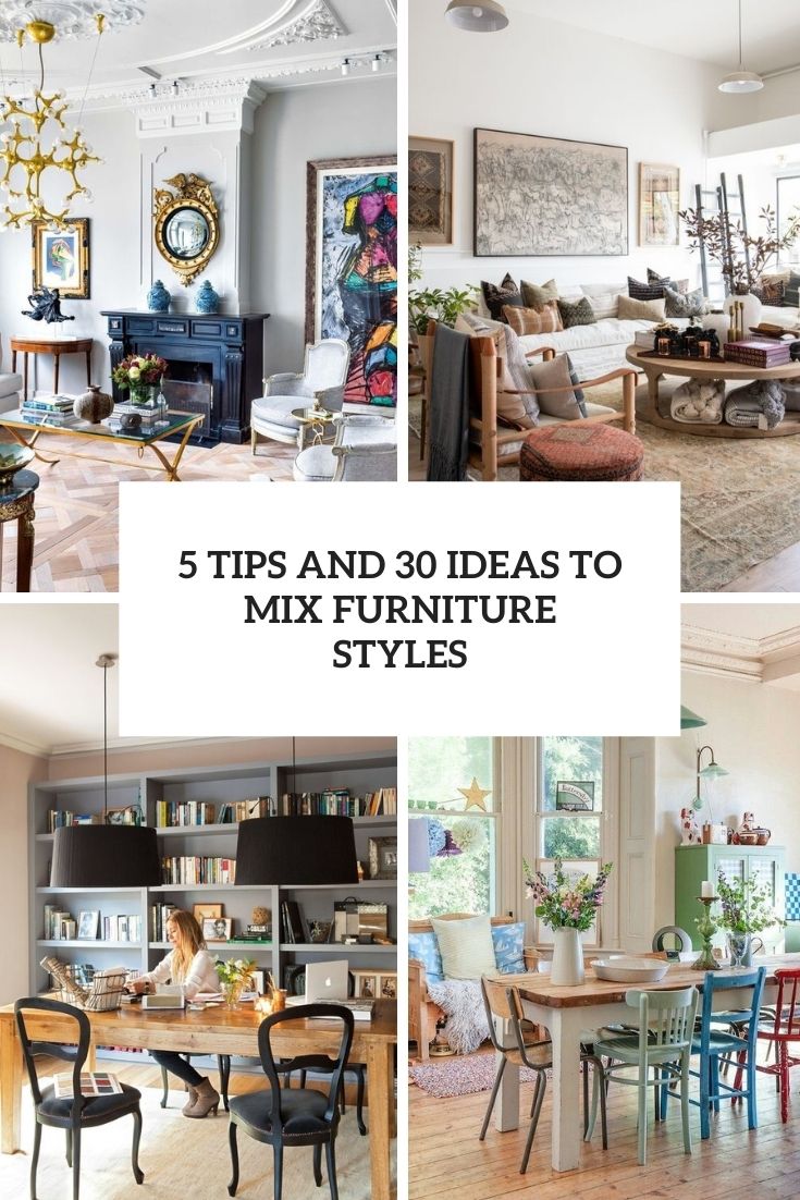 tips and 30 ideas to mix furniture styles cover