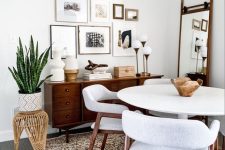 a lovely dining space with a cool credenza