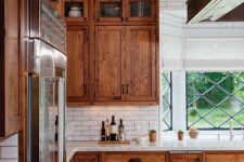 a cozy rustic wooden kitchen design
