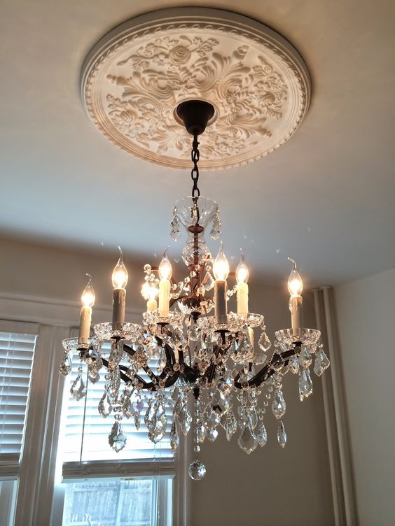 Metal Chandelier Ceiling Medallion Shelly Lighting