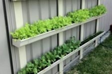 17 a simple and smart vertical garden attached to the metal fence is a lovely idea to get some herbs and fresh greenery without sacrificing lawn