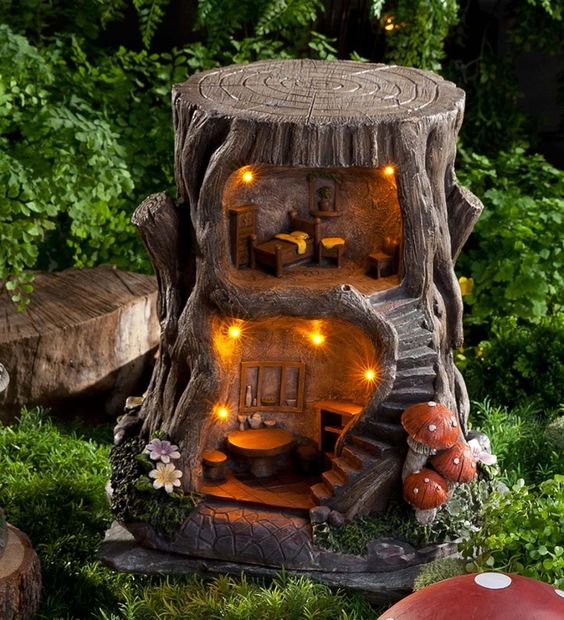 35 Inspiring Tree Stump Garden Decor Ideas DigsDigs
