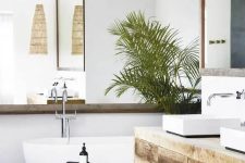 a stylish tropical-inspired bathroom design