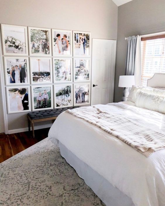 40 Beautiful And Cool Bedroom Gallery Walls - DigsDigs