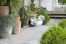a gravel path with large rocks is classics that always works for a garden, which doesn’t look formal