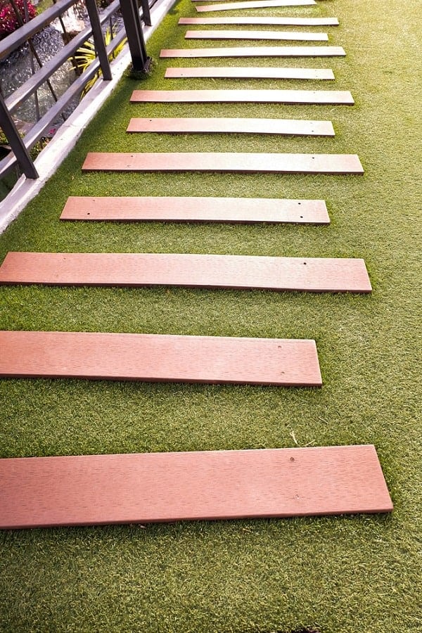 a super simple wooden walkway of separate wooden planks is a great idea for a relaxed space, they will make the path less slippery a super simple wooden walkway of separate wooden planks is a great idea for a relaxed space, they will make the path less slippery