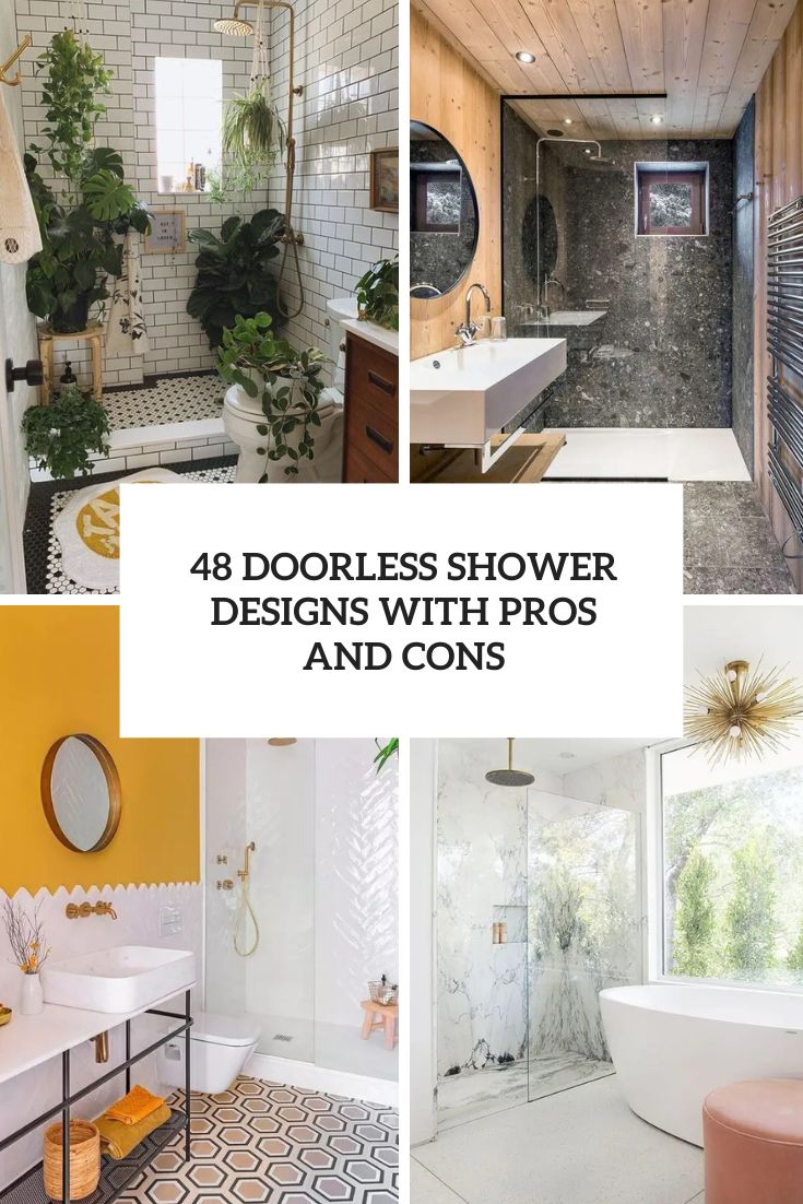 48 Doorless Shower Designs With Pros And Cons