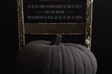 02 a large matte black pumpkin is a fantastic idea for Halloween – it doesn’t require any special decor