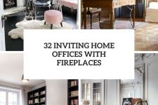 32 inviting home offices with fireplaces cover