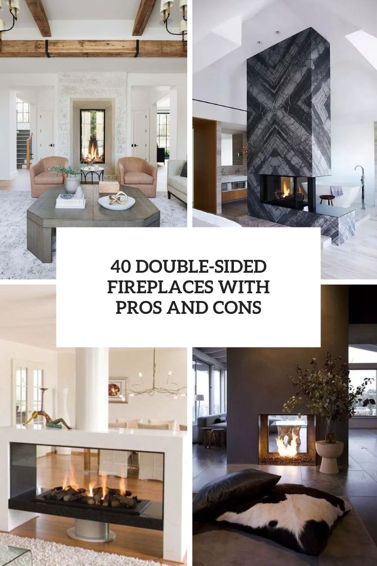 40 Double-Sided Fireplaces With Pros And Cons