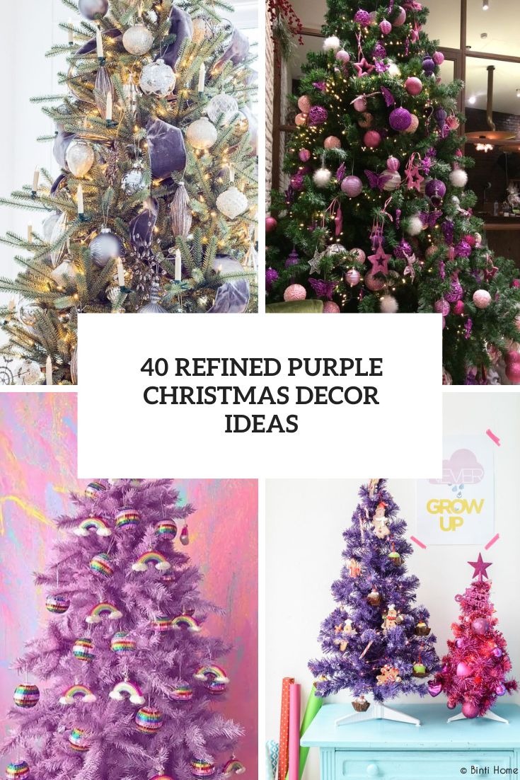 refined purple christmas decor ideas cover