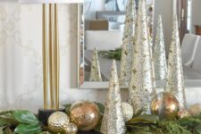 lovely metallic tabletop Christmas trees
