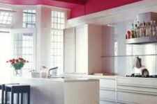 10 a magenta ceiling in this pure white kitchen looks very eye-catching and girlish