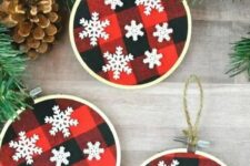 lovely plaid Christmas ornaments