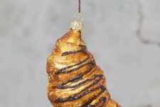 a chocolate croissant Christmas ornament is a perfect idea as everbody loves them