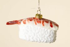 a fun and cool sushi ornament is a stylish idea for a Christmas tree, show off your favorite food