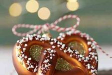 a lovely gilded pretzel Christmas ornament is a fantastic idea for Christmas tree decor