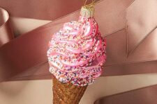 a pink ice cream cone with sprinkles is a lovely Christmas ornament that inspires and looks awesome