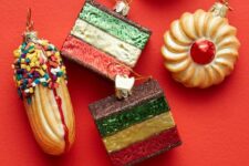 an assortment of bold cookies and cakies as Christmas ornaments is a lovely idea for a Christmas tree of a person with a sweet tooth
