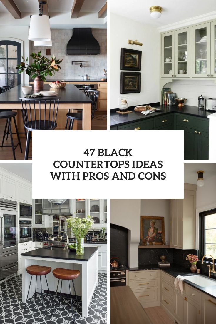 black countertops ideas with pros and cons cover