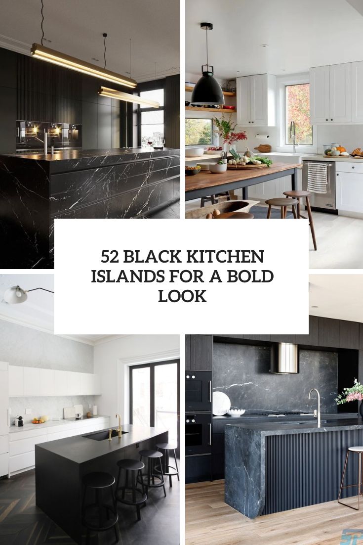 52 Black Kitchen Islands For A Bold Look