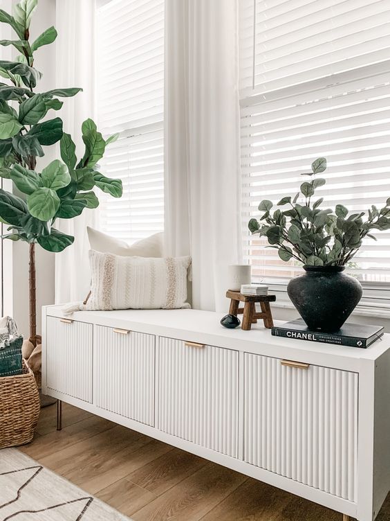 a chic neutral IKEA Kallax redo with fluted facades is a lovely idea that makes it look very expensive
