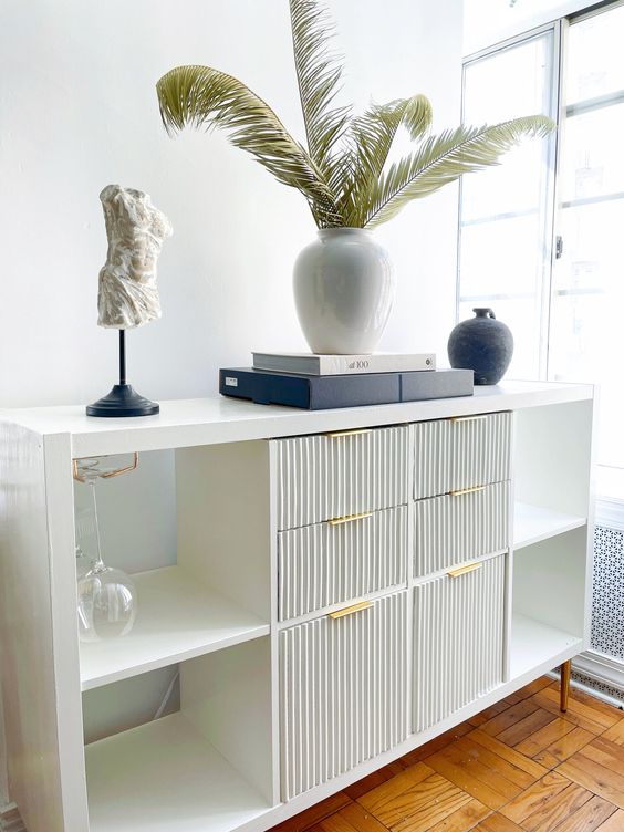 an IKEA Kallax hack with fluted drawers and chic decor will perfectly finish off your space