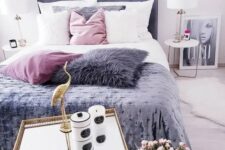a pastel feminine bedroom design