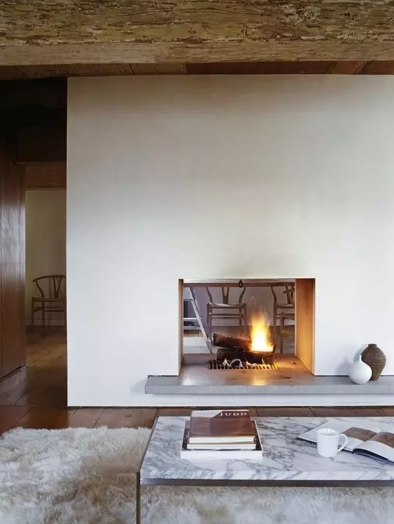 a lovely double sided fireplace