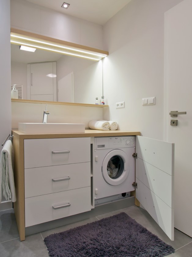 40 Bathroom Designs With Washing Machines - DigsDigs