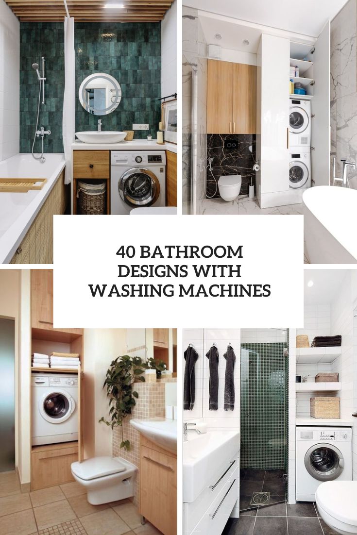 a small modern bathroom with a vanity and a built in washing