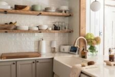 a cozy taupe kitchen design