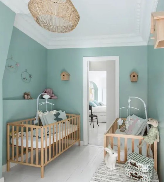 mint is a nice soft color for a nursery, it's a cute idea for any gender