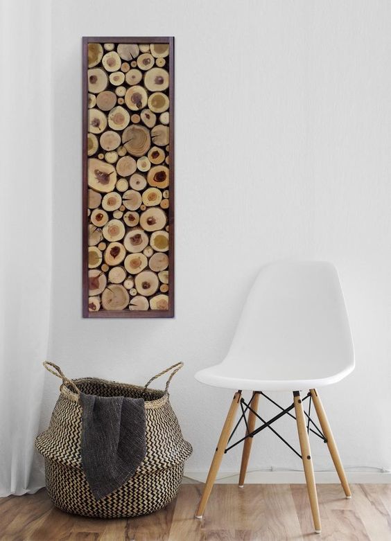 a stylish and cool tree slice wall art in a frame is a cool rustic home decor solution that can be realized by you yourself