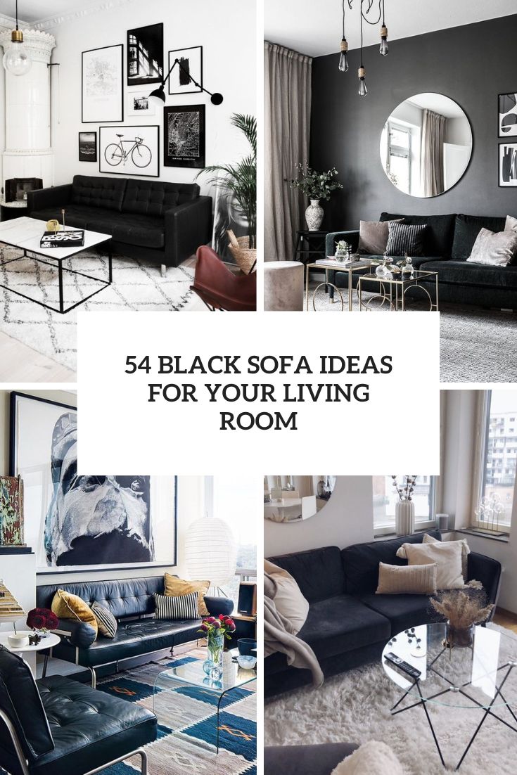 54 Black Sofa Ideas For Your Living Room