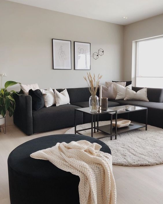 How to Style a Black Sofa