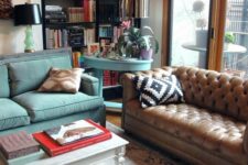 a lovely living room with a Chesterfield sofa