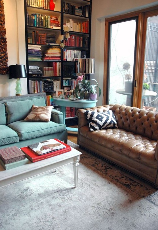 a lovely living room with a Chesterfield sofa