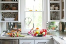 a cozy kitchen with terrazzo countertop