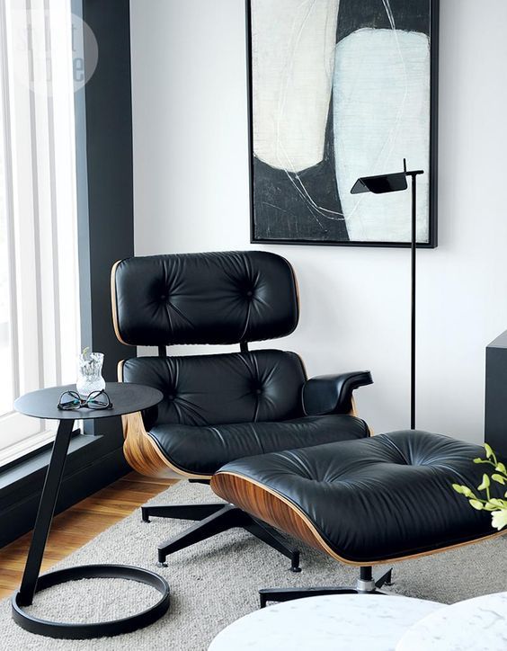 Eames lounge chair top side table