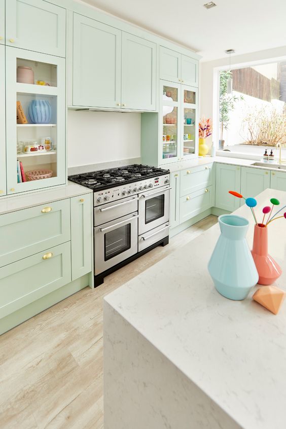 47 Pretty And Cool Mint Kitchen Decor Ideas - DigsDigs